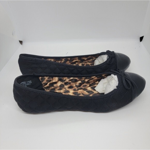 MIA Marjorie black quilted Ballet flat shoes size 8M Bow Closed toe C19564A - Picture 2 of 10